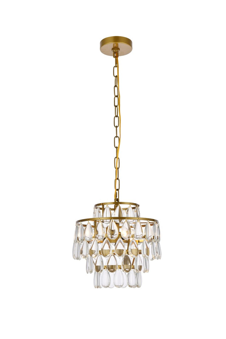 12 Inch Pendant In Brass by Elegant Lighting