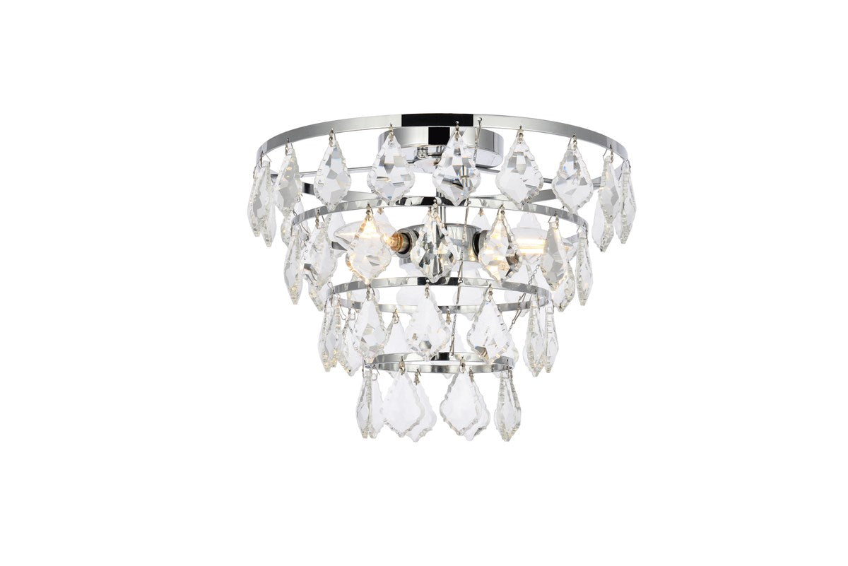 16 Inch Flush Mount In Chrome by Elegant Lighting