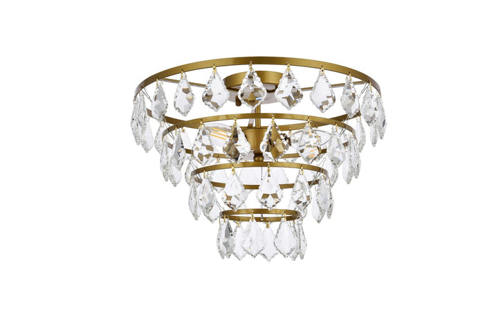 16 Inch Flush Mount In Brass