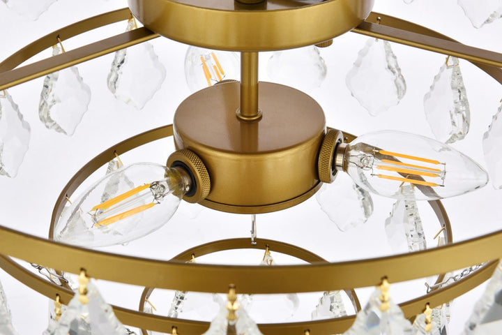 16 Inch Flush Mount In Brass
