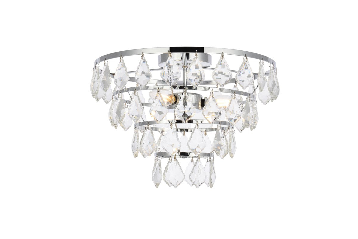 14 Inch Flush Mount In Chrome by Elegant Lighting