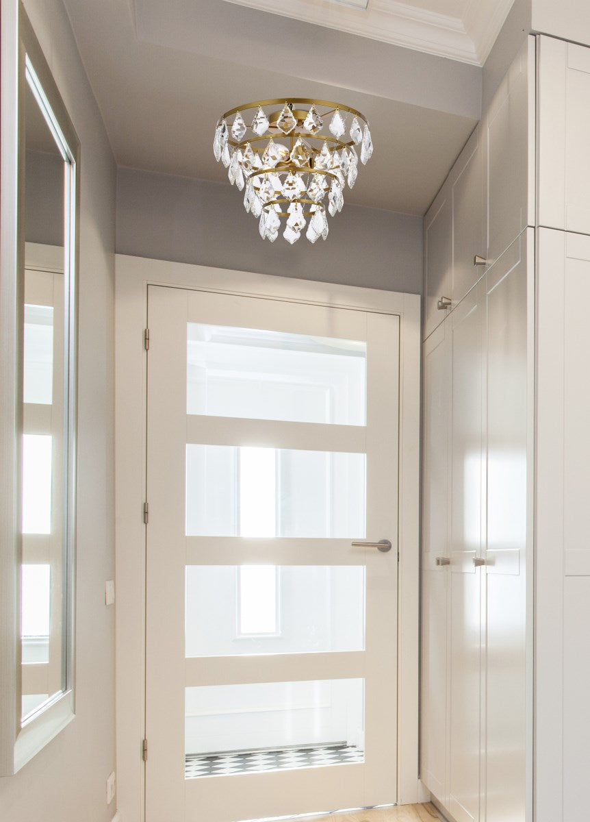 14 Inch Flush Mount In Brass