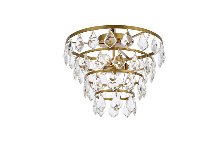 14 Inch Flush Mount In Brass