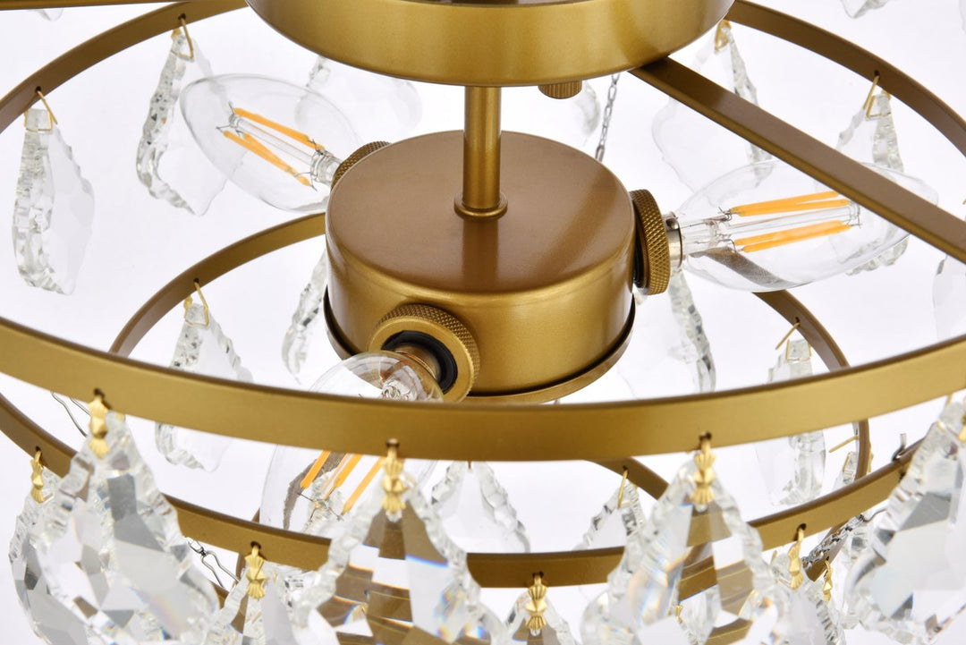 14 Inch Flush Mount In Brass