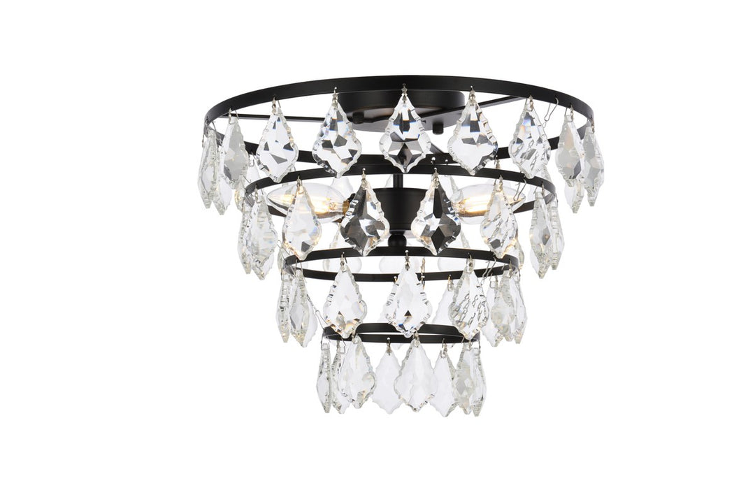 14 Inch Flush Mount In Black by Elegant Lighting