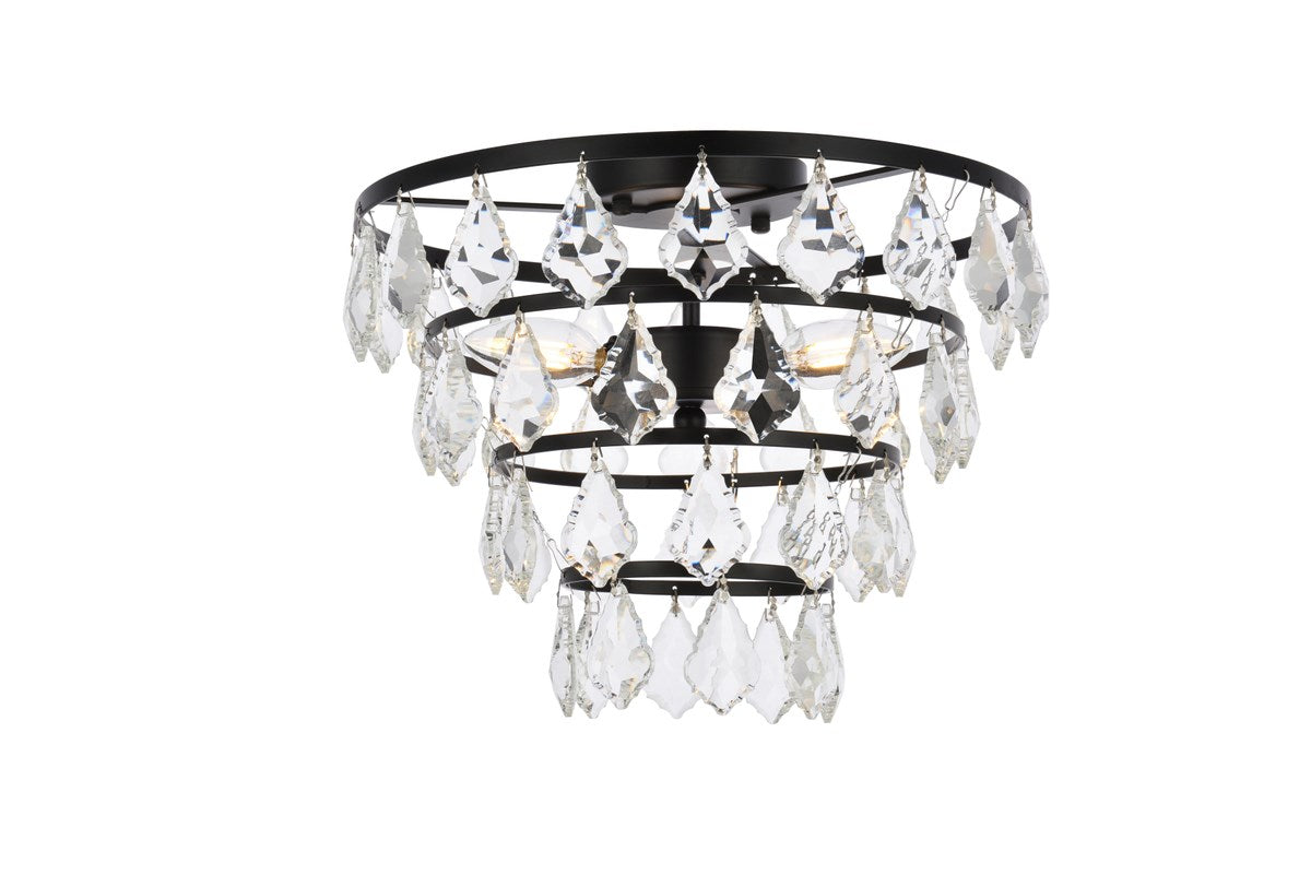 14 Inch Flush Mount In Black by Elegant Lighting