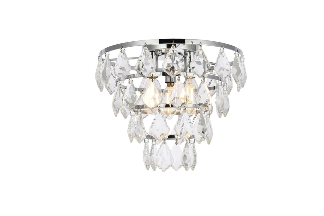 12 Inch Flush Mount In Chrome by Elegant Lighting