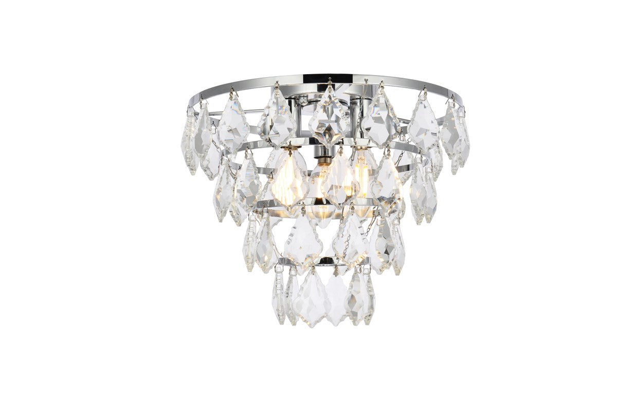12 Inch Flush Mount In Chrome by Elegant Lighting