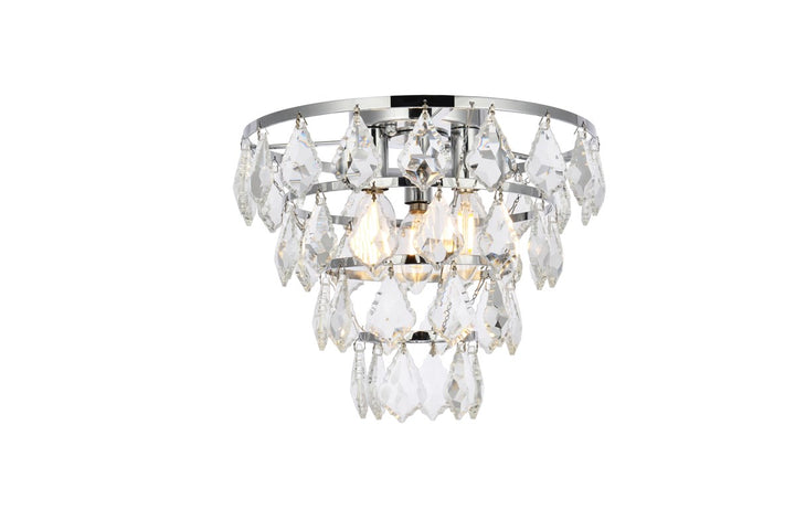 12 Inch Flush Mount In Chrome by Elegant Lighting
