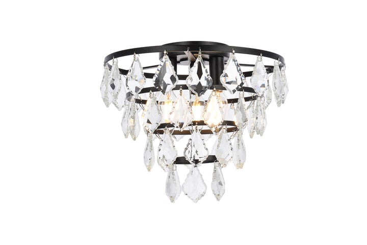 12 Inch Flush Mount In Black by Elegant Lighting