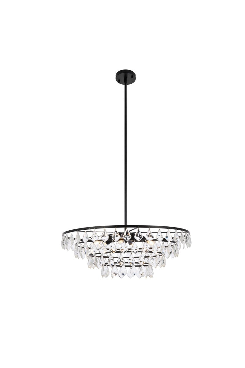 28 Inch Pendant In Black by Elegant Lighting