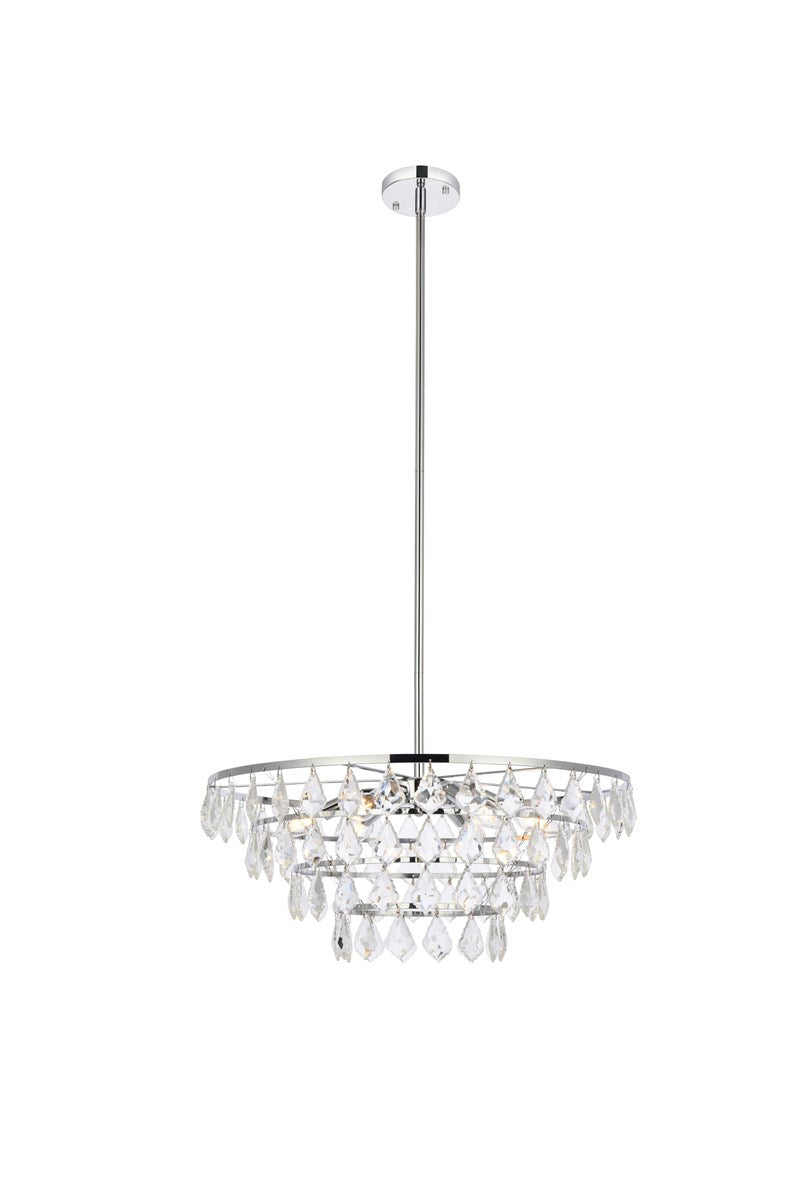 24 Inch Pendant In Chrome by Elegant Lighting