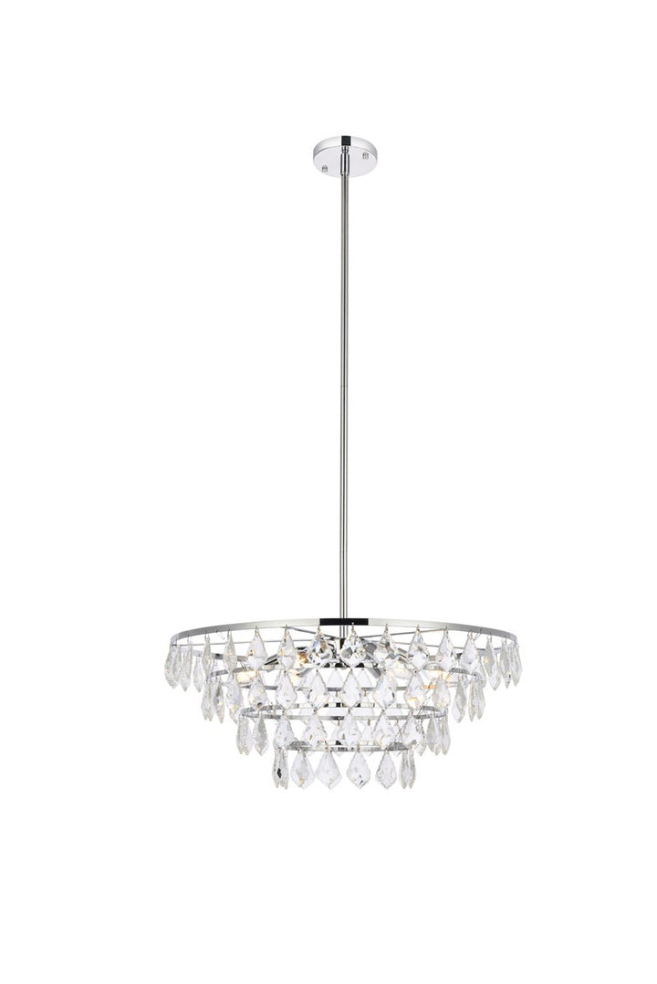 24 Inch Pendant In Chrome by Elegant Lighting