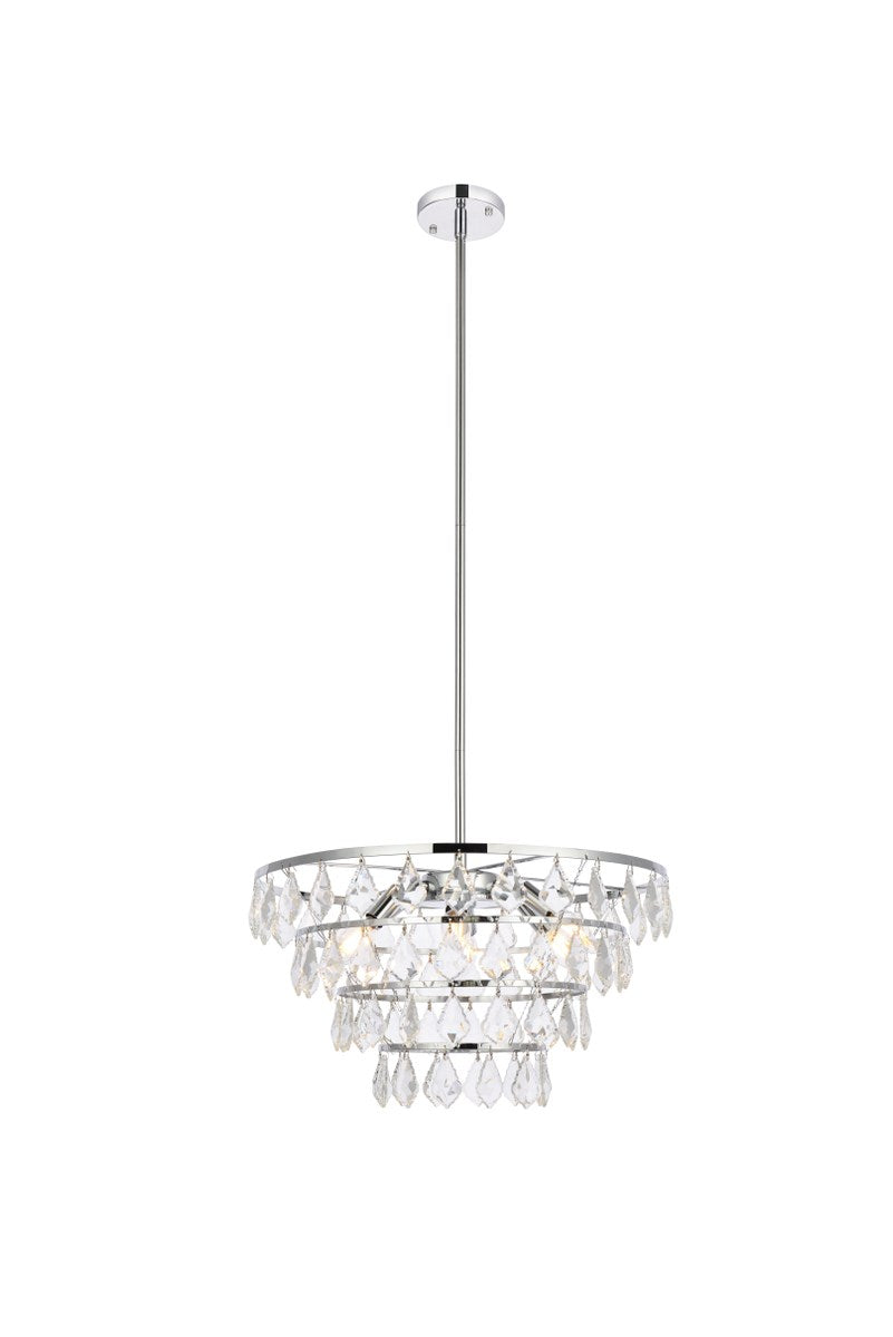20 Inch Pendant In Chrome by Elegant Lighting