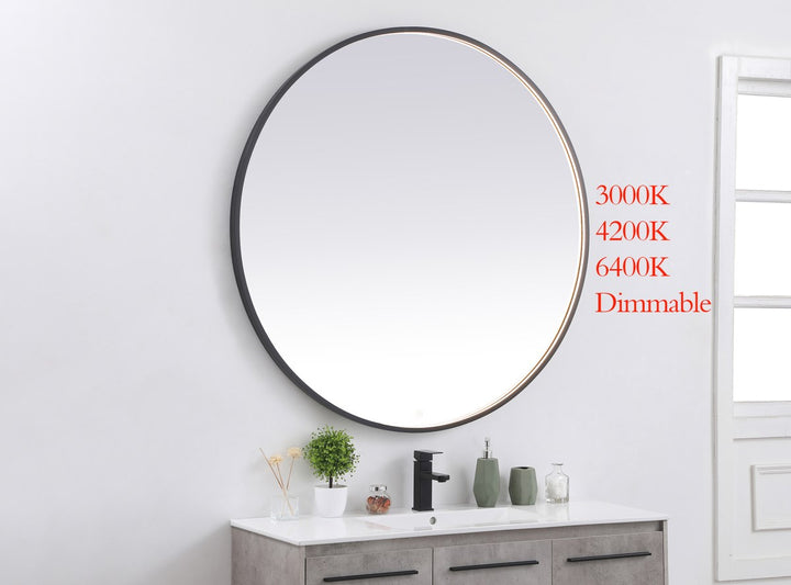 48 inch LED mirror with adjustable color temperature 3000K/4200K/6400K in black