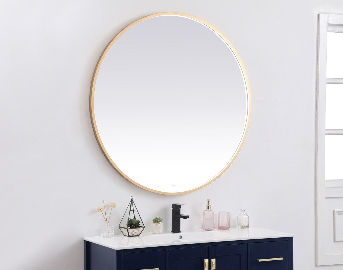 45 inch LED mirror with adjustable color temperature 3000K/4200K/6400K in brass