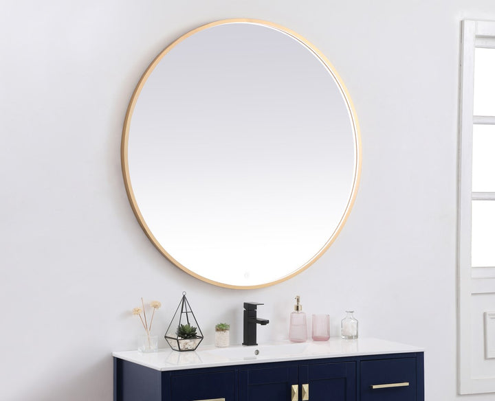 45 inch LED mirror with adjustable color temperature 3000K/4200K/6400K in brass