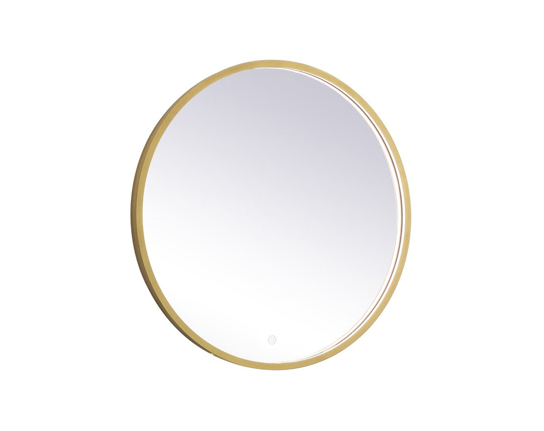28 inch LED mirror with adjustable color temperature 3000K/4200K/6400K in brass by Elegant Decor