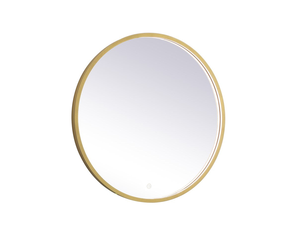 28 inch LED mirror with adjustable color temperature 3000K/4200K/6400K in brass by Elegant Decor