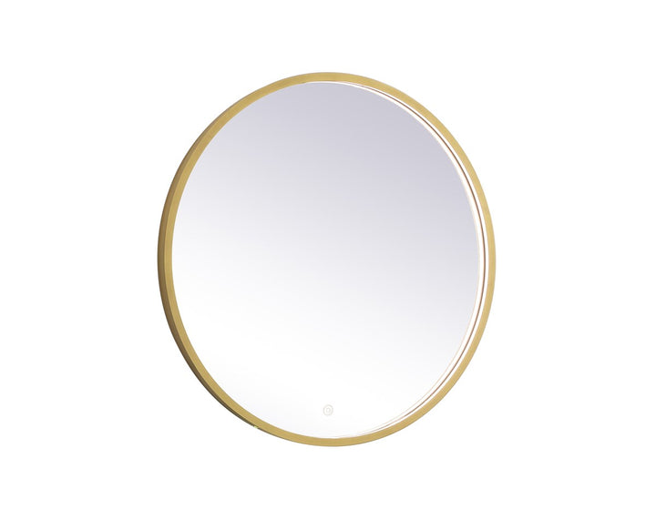 28 inch LED mirror with adjustable color temperature 3000K/4200K/6400K in brass by Elegant Decor