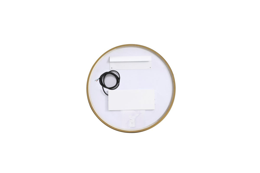 18 inch LED mirror with adjustable color temperature 3000K/4200K/6400K in brass