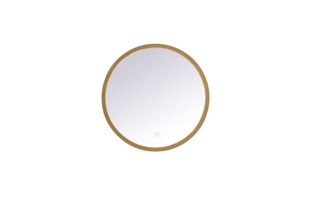 18 inch LED mirror with adjustable color temperature 3000K/4200K/6400K in brass