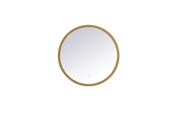 18 inch LED mirror with adjustable color temperature 3000K/4200K/6400K in brass