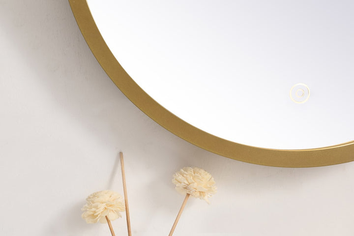 18 inch LED mirror with adjustable color temperature 3000K/4200K/6400K in brass