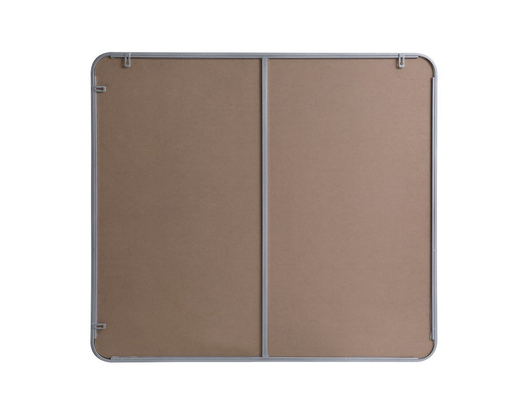 Soft Corner Metal Rectangular Mirror 36X40 Inch In Silver