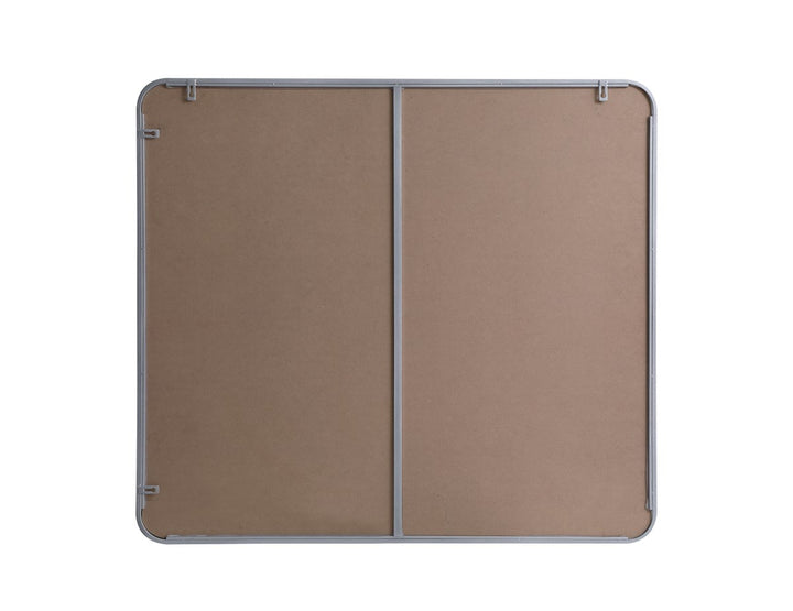 Soft Corner Metal Rectangular Mirror 36X40 Inch In Silver