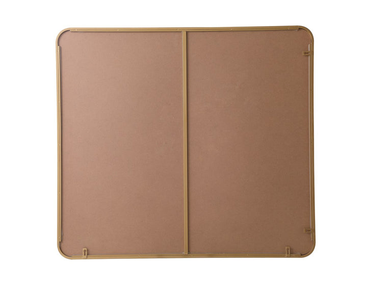 Soft Corner Metal Rectangular Mirror 36X40 Inch In Brass