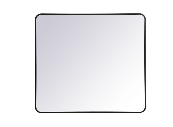 Soft Corner Metal Rectangular Mirror 36X40 Inch In Black