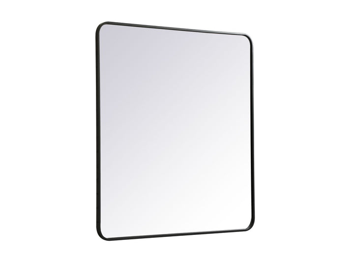 Soft Corner Metal Rectangular Mirror 36X40 Inch In Black