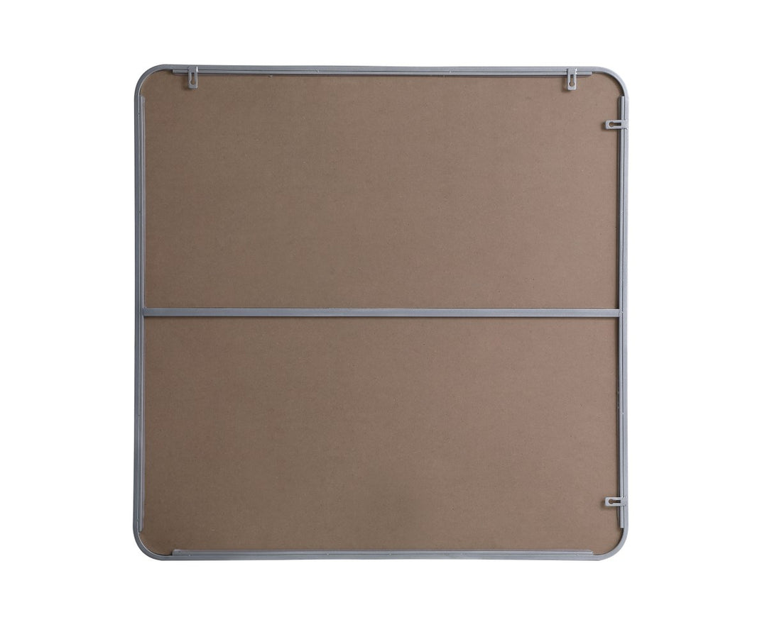 Soft Corner Metal Rectangular Mirror 36X36 Inch In Silver
