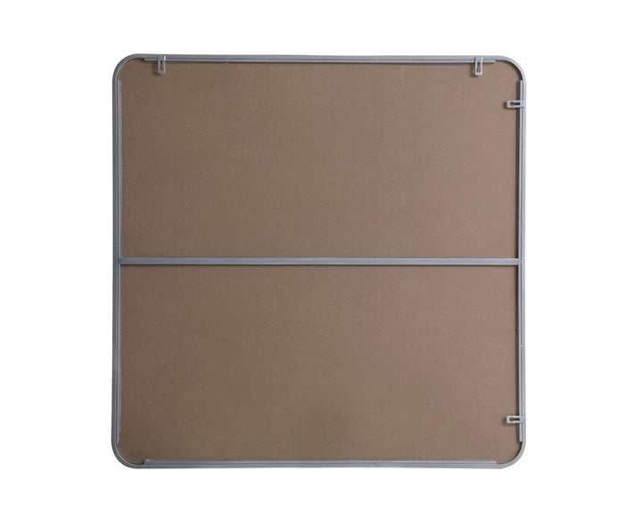 Soft Corner Metal Rectangular Mirror 36X36 Inch In Silver