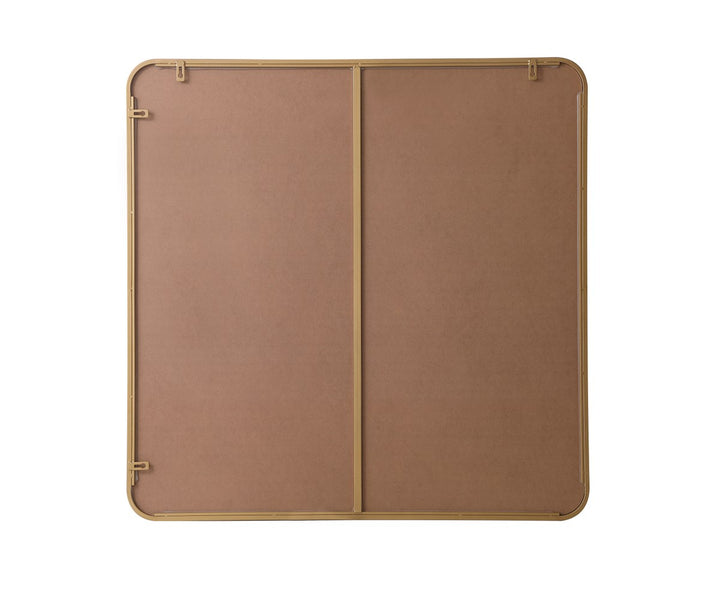 Soft Corner Metal Rectangular Mirror 36X36 Inch In Brass