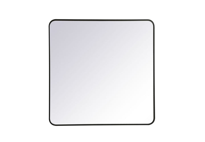 Soft Corner Metal Rectangular Mirror 36X36 Inch In Black by Elegant Decor