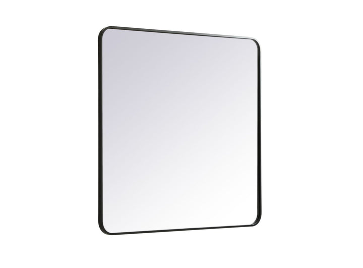 Soft Corner Metal Rectangular Mirror 36X36 Inch In Black