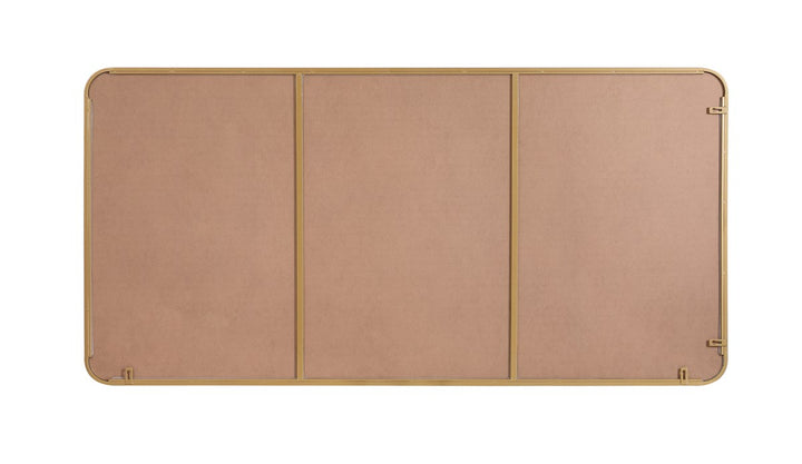 Soft Corner Metal Rectangular Mirror 30X60 Inch In Brass