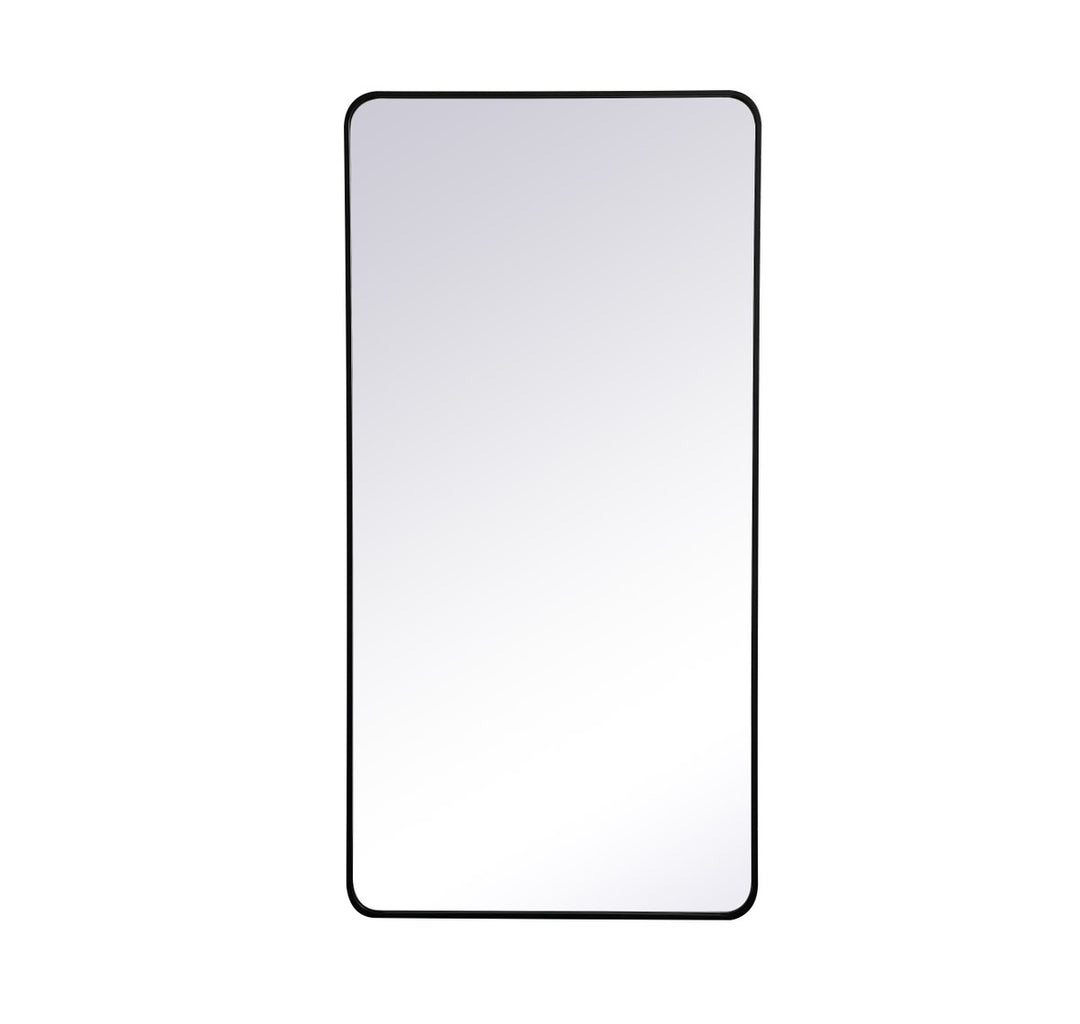 Soft Corner Metal Rectangular Mirror 30X60 Inch In Black