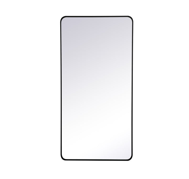 Soft Corner Metal Rectangular Mirror 30X60 Inch In Black