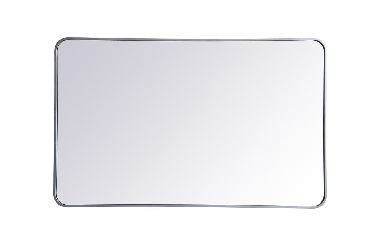 Soft Corner Metal Rectangular Mirror 30X48 Inch In Silver by Elegant Decor