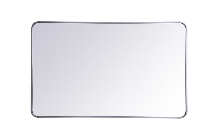 Soft Corner Metal Rectangular Mirror 30X48 Inch In Silver by Elegant Decor