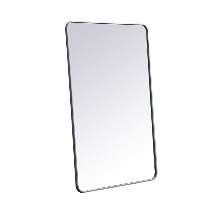 Soft Corner Metal Rectangular Mirror 30X48 Inch In Silver