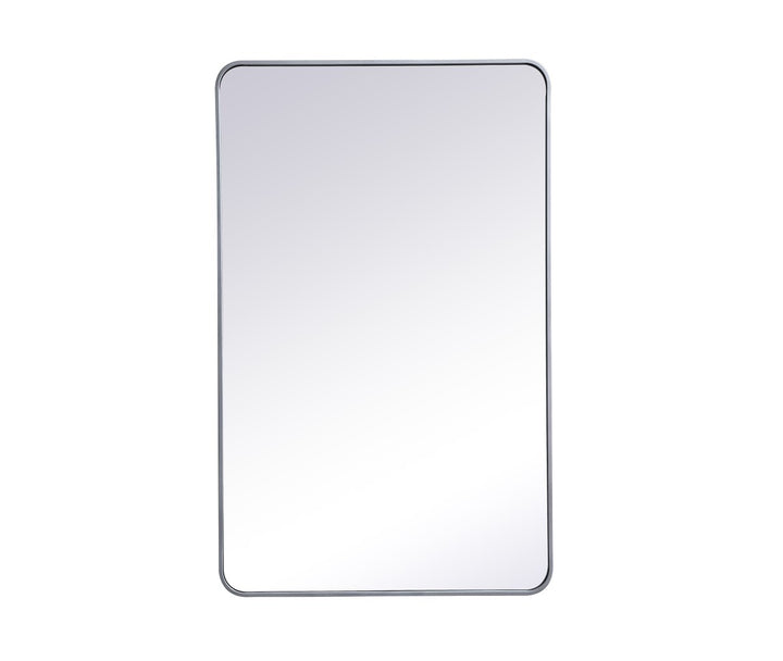 Soft Corner Metal Rectangular Mirror 30X48 Inch In Silver