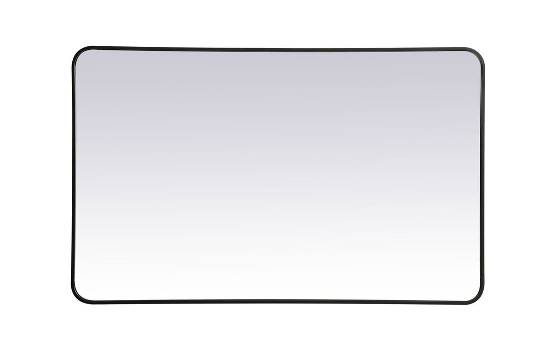Soft Corner Metal Rectangular Mirror 30X48 Inch In Black by Elegant Decor