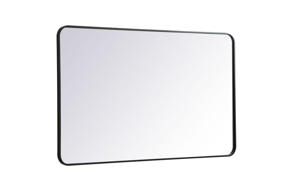 Soft Corner Metal Rectangular Mirror 30X48 Inch In Black