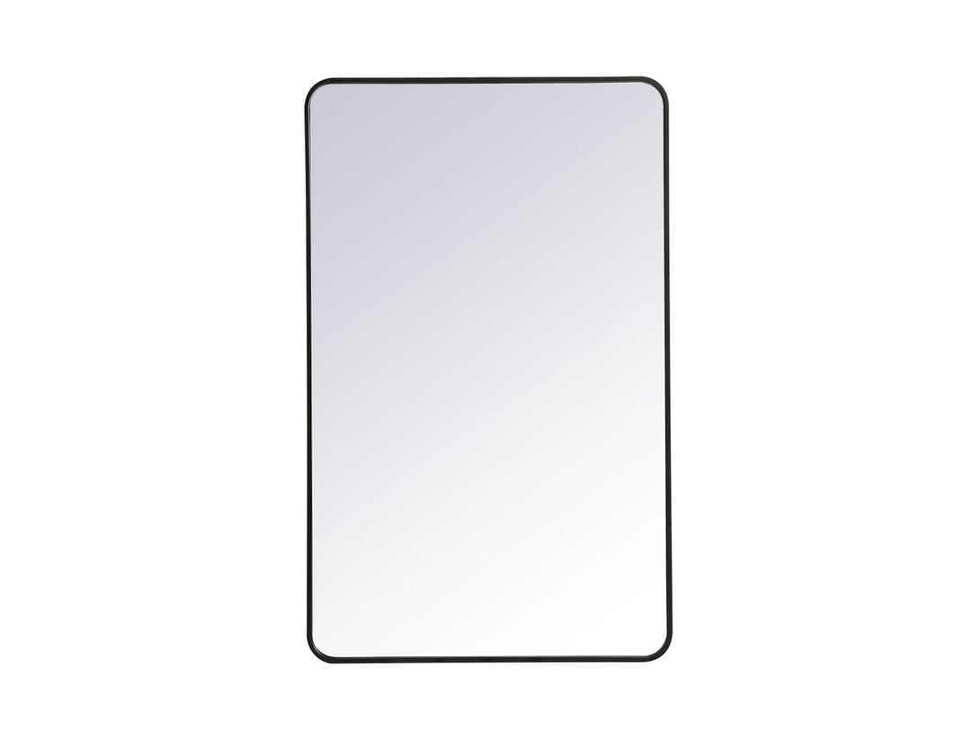 Soft Corner Metal Rectangular Mirror 30X48 Inch In Black