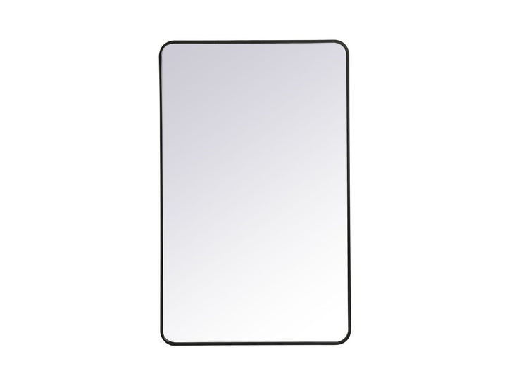 Soft Corner Metal Rectangular Mirror 30X48 Inch In Black