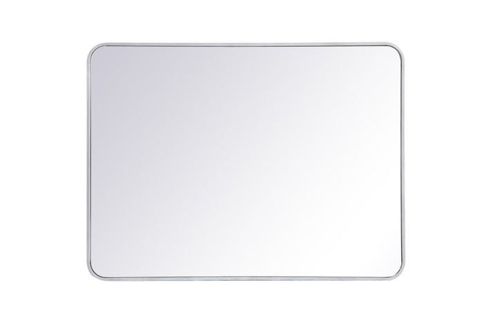 Soft Corner Metal Rectangular Mirror 30X40 Inch In Silver by Elegant Decor